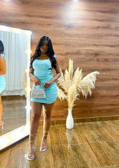 Vestido trançado - Azul celeste na internet