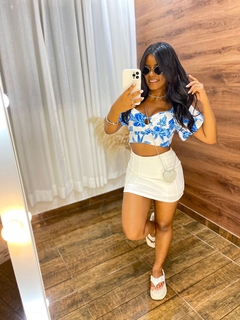 Short saia triângulo - Branco - loja online
