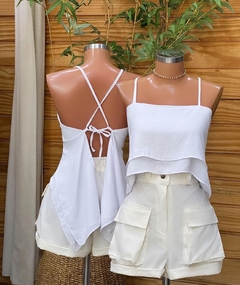 Cropped babado - Branco