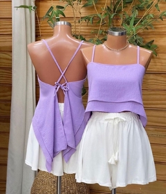 Cropped babado - Lilás
