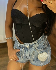 Short jeans Aplicações - comprar online