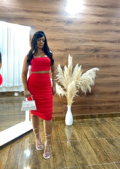 Conjunto canelado - Vermelho - comprar online