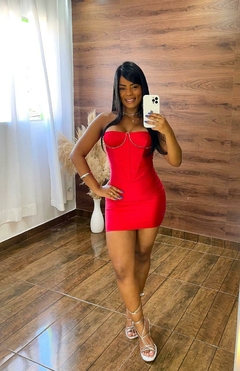 Vestido acetinado strass na internet