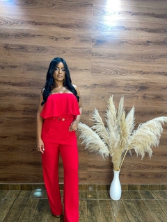 Macacão longo - vermelho - Loja Morena Mix