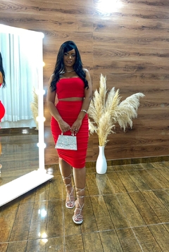 Conjunto canelado - Vermelho