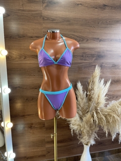Biquíni fita - Lilás com azul - Loja Morena Mix