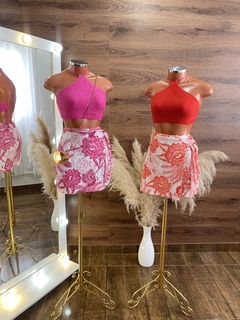 Conjunto beach crochê - Rosa - comprar online