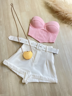 Short alfaiataria cinto - Branco