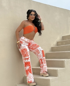 Conjunto verão estampado - Laranja - comprar online