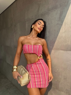Vestido crochê - Rosa