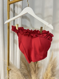 Cropped babado - vermelho