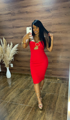 Vestido Midi - Vermelho - loja online