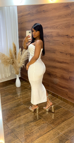 Vestido tricô modal - Branco na internet