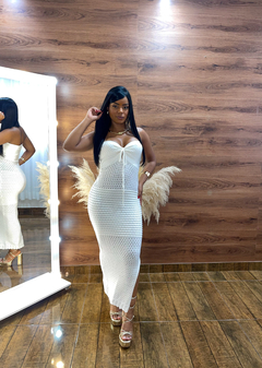 Vestido tricô modal - Branco - comprar online
