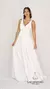 Base Aurora + sobrevestido en tul con apliques de flores y hojas - comprar online