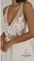 Vestido de novia transparencias de encaje con apliques. Pollera al bies - tienda online