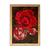 Quadro decorativo com fotografia de rosas vermelhas e pink em um fundo escuro.
