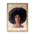 Quadro decorativo com pintura artística de uma mulher com cabelo black power, destacando sua beleza e força.