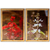 Kit de 2 quadros decorativos com fotografias de flores vermelhas e brancas, emoldurados com madeira de Pinus e vidro, com dimensões de 45x33x1 cm cada.