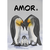 Quadro decorativo infantil com pinguins mostrando amor, ideal para quarto de crianças.