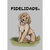 Quadro decorativo infantil com a ilustração de um cachorro sorridente, acompanhado do texto "FIDELIDADE".