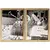 Dois quadros decorativos com imagens de jarra rústica em preto e branco, emoldurados com madeira clara.
