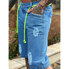 BERMUDA JEANS MASCULINA COM CORDÃO - comprar online