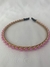 Tiara, aro de metal com cristais de vidro, emcapada com setin, acabamento nas pontas.