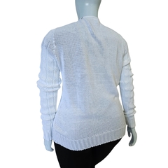 Casaco Tricot Cardigans Gola V Relevo Transado Inverno - comprar online