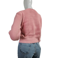 Casaco Tricot Lisa Gola V Manga Longa Inverno Frio - Cachecol Acessórios
