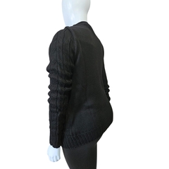 Casaco Tricot Cardigans Gola V Relevo Transado Inverno na internet