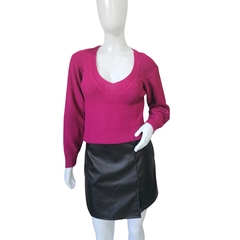Imagem do Casaco Tricot Feminino Modal Sandoc Gola V