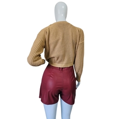 Imagem do Casaco Cardigans Cropped Gola V Manga Longa Inverno Frio