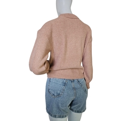 Casaco Tricot Mousse Gola Redonda Manga Longa Inverno Frio - loja online