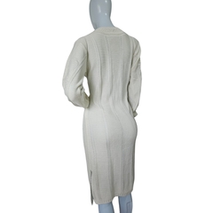 Imagem do Vestido Tricot Relevo Midi Manga Longa Gola Redonda Inverno