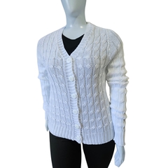 Casaco Tricot Cardigans Gola V Relevo Transado Inverno - loja online