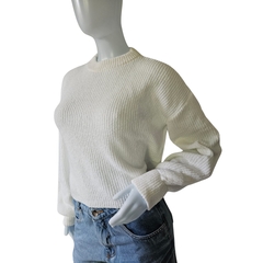Casaco Tricot Mousse Gola Redonda Manga Longa Inverno Frio - loja online