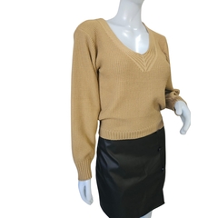 Casaco Tricot Feminino Modal Sandoc Gola V - Cachecol Acessórios