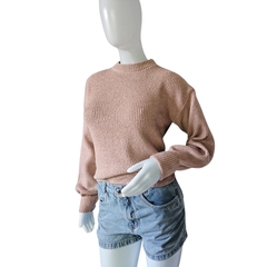 Casaco Tricot Mousse Gola Redonda Manga Longa Inverno Frio - comprar online