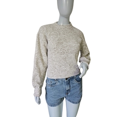 Imagem do Casaco Tricot Mousse Gola Redonda Manga Longa Inverno Frio
