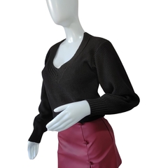 Casaco Tricot Feminino Modal Sandoc Gola V na internet