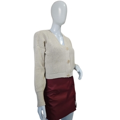 Casaco Cardigans Cropped Gola V Manga Longa Inverno Frio na internet