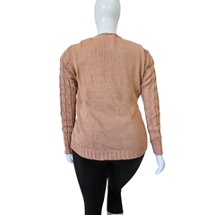 Imagem do Casaco Tricot Cardigans Gola V Relevo Transado Inverno