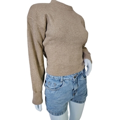Casaco Tricot Mousse Gola Redonda Manga Longa Inverno Frio na internet