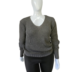 Imagem do Casaco Tricot Lisa Gola V Manga Longa Inverno Frio
