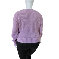 Imagem do Casaco Tricot Lisa Gola V Manga Longa Inverno Frio