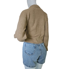 Casaco Tricot Mousse Gola Redonda Manga Longa Inverno Frio - loja online