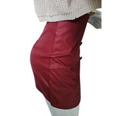 Short Saia Corino Forrado Cintura Alta Inverno Frio na internet