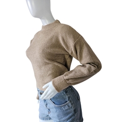 Casaco Tricot Mousse Gola Redonda Manga Longa Inverno Frio - comprar online