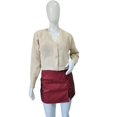 Imagem do Casaco Cardigans Cropped Gola V Manga Longa Inverno Frio